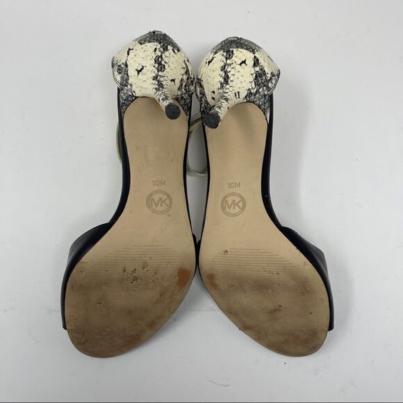 MK Michael Kors Guiliana Open Toe Snake Ankle Strap High Heels Shoe Women's 10 - Picture 7 of 9